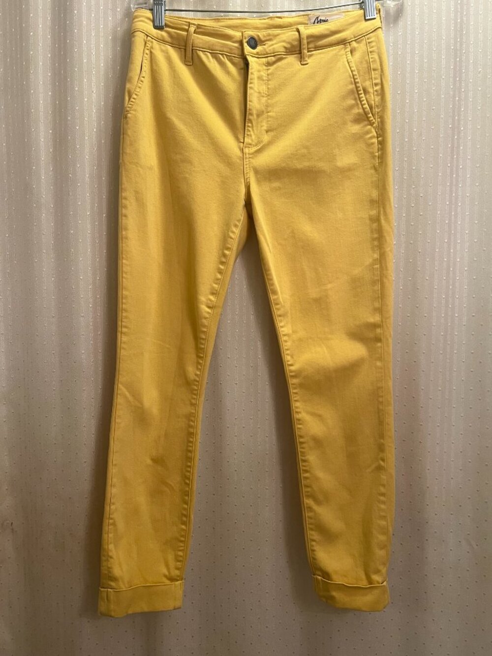 Cosmic Blue Love Callie Cuffed Skinny Pant in Yellow (29" or Size 8)